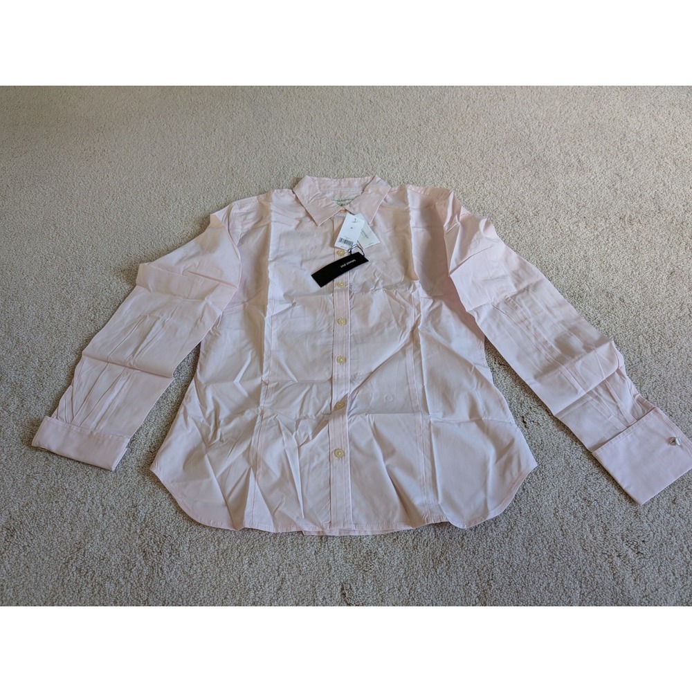 Women's Banana Republic Tailored Light Stretch Dress Button Shirt Pink Medium